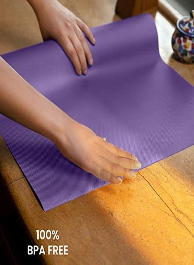 إيلاستبرو حصيرة إيلاست برو (60 سم × 10 م) أرجوانية اللون مصنوعة من مادة EVA آمنة غذائياً ومضادة للانزلاق للثلاجة والمطبخ والأدراج وبطانة الرفوف والطاولة (نسيج ماسي، أرجواني) - Image 4